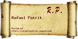 Rafael Patrik névjegykártya